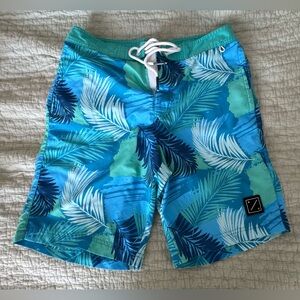 American Eagle Outfitters Tropical Leaf Swim Trunks